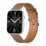 Ceas smartwatch Colmi C28, Curea din piele, Display 1.93 inch, Autonomie 7 zile, 230 mAh, Bluetooth 5.3, IP6X, Argintiu / Maro 5 - lerato.ro