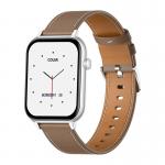 Ceas smartwatch Colmi C28, Curea din piele, Display 1.93 inch, Autonomie 7 zile, 230 mAh, Bluetooth 5.3, IP6X, Argintiu / Maro 6 - lerato.ro