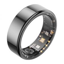 Inel smart pentru fitness Colmi R02, Marimea 8, Diametru 18.1 mm, Bluetooth 5.0, IP68, Carcasa incarcare inclusa, Negru