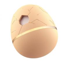 Jucarie smart Cheerble Wicked Egg pentru animale, LED, 300 mAh, Cablu USB inclus, Piersica