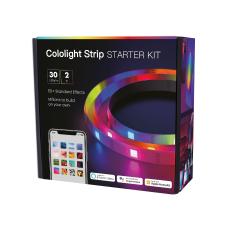 Corpuri de iluminat, Banda LED Cololight Strip Starter Kit, Lungime 2m, 30 LED/m, Control vocal, Iluminare RGB, Wi-Fi, IP65, Cablu USB inclus, Alb, lerato.ro