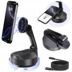 Stand birou Comitok Mota, Compatibil MagSafe, Unghi ajustabil, Baterie 2550mAh, Port USB-C, Negru 4 - lerato.ro