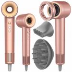 Uscator de par COSHARE SuperFlow1 PRO HD10E, 1600W, 3 viteze, 4 trepte temperatura, 12 moduri de utilizare, Functie ionica, Rose Gold 6 - lerato.ro