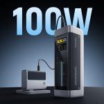 Baterie externa portabila Cuktech CUK00P23GLBK, 25000 mAh, 210W, 2xUSB-C, 1xUSB-A, Dispay TFT, Negru 5 - lerato.ro