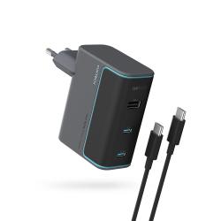 Incarcator retea CUKTECH GaN, 2x USB-C, 1x USB-A, 100W, Gri