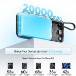 Baterie externa Cuktech CUKP200NGLDG, 20000mAh, PD 55W, 3A, 2xUSB-C, 1xUSB-A, Alb 4 - lerato.ro