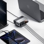 Statie de incarcare 5 in 1 Cuktech TA3005U, PD 300W, 3A, 3x USB-C, 1x USB-A, 1x DC, Silver 22 - lerato.ro