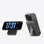 Baterie externa portabila Cuktech WPB100, 10000 mAh, 30W, Incarcare Wireless 15W, Compatibila MagSafe, Suport integrat, Display, USB-C, Negru 6 - lerato.ro