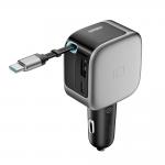 Incarcator auto Cuktech CC903, 100W, 1x USB-C, 1x USB-A, 1x Cablu USB-C integrat,Gri 2 - lerato.ro