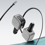 Incarcator auto Cuktech CC903, 100W, 1x USB-C, 1x USB-A, 1x Cablu USB-C integrat,Gri 7 - lerato.ro