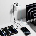 Incarcator retea Cuktech AD653W, 67W, 1x USB-C, 1x USB-A, 1x Cablu USB-C integrat, Fast Charging, Alb 7 - lerato.ro