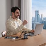 Incarcator retea Cuktech AD1404UEU, 140W, 3x USB-C, 1x USB-A, Fast Charging, Gri 17 - lerato.ro