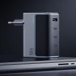 Incarcator retea Cuktech AD1404UEU, 140W, 3x USB-C, 1x USB-A, Fast Charging, Gri 4 - lerato.ro