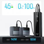 Baterie externa portabila Cuktech PB200U, 20000 mAh, 210W, 2x USB-C, 1x USB-A, Display, Negru 9 - lerato.ro