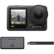 Camera video sport DJI Osmo Action 4 Adventure Combo, 4K, 10MP, 3 Axe, 1770 mAh, Autonomie 160 minute, Negru