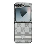 Carcasa DKNY Checkered compatibila cu Samsung Galaxy Z Flip 6, Bej 2 - lerato.ro