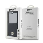 Carcasa DKNY Leather Metal Stack Logo compatibila cu Samsung Galaxy Z Flip 6, Negru 9 - lerato.ro