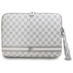 Husa DKNY Checkered Pattern Printed Stripes compatibila cu laptop 16 inch, Bej 2 - lerato.ro