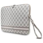 Husa DKNY Checkered Pattern Printed Stripes compatibila cu laptop 16 inch, Bej 3 - lerato.ro