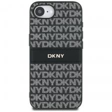 Carcasa DKNY Repeat Texture Pattern Tonal Stripe compatibila cu iPhone 16e, Negru
