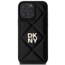 Carcasa DKNY Quilted Stack Logo compatibila cu iPhone 16 Pro, Negru