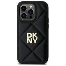 Carcasa DKNY Quilted Stack Logo compatibila cu iPhone 14 Pro, Negru