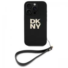 Carcasa DKNY Wrist Strap Stock Logo compatibila cu iPhone 16 Pro, Negru