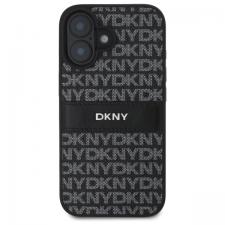 Carcasa DKNY Texture Pattern Tonal Stripe compatibila cu iPhone 16, Negru