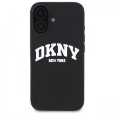 Carcasa DKNY Silicone White Printed Logo cu MagSafe compatibila cu iPhone 16, Negru