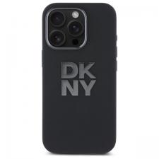 Carcasa DKNY Liquid Silicone Metal Logo compatibila cu iPhone 16 Pro, Negru