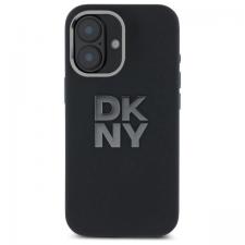 Carcasa DKNY Liquid Silicone Metal Logo compatibila cu iPhone 16, Negru