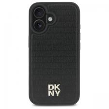 Carcasa DKNY Repeat Pattern Stack Logo cu MagSafe compatibila cu iPhone 16, Negru