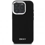 Carcasa DKNY Plain Silver Logo cu MagSafe compatibila cu iPhone 16 Pro, Negru