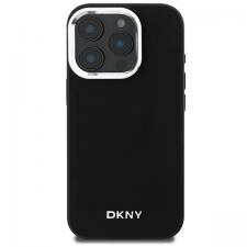 Carcasa DKNY Plain Silver Logo cu MagSafe compatibila cu iPhone 16 Pro, Negru
