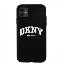 Carcasa DKNY Liquid Silicone White Printed Logo cu MagSafe compatibila cu iPhone 11/XR, Negru