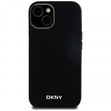 Carcasa DKNY Liquid Silicone Small Metal Logo cu MagSafe compatibila cu iPhone 15/14/13, Negru