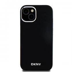 Carcasa DKNY Liquid Silicone Small Metal Logo cu MagSafe compatibila cu iPhone 15/14/13, Black