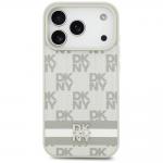 Carcasa DKNY Checkered Printed Stripese compatibila cu iPhone 17 Pro, Bej 2 - lerato.ro