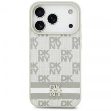 Carcasa DKNY Checkered Printed Stripese compatibila cu iPhone 17 Pro, Bej