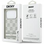 Carcasa DKNY Checkered Printed Stripese compatibila cu iPhone 17 Pro, Bej 9 - lerato.ro