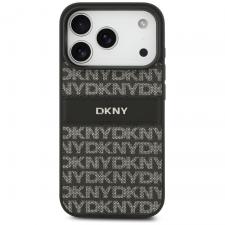 Carcasa DKNY Repeat Texture Pattern Tonal Stripe compatibila cu iPhone 17 Pro, Negru