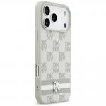 Carcasa DKNY Checkered Printed Stripese compatibila cu iPhone 17 Pro Max, Bej 5 - lerato.ro