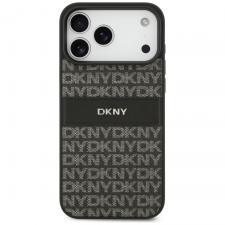 Carcasa DKNY Repeat Texture Pattern Tonal Stripe compatibila cu iPhone 17 Pro Max, Negru