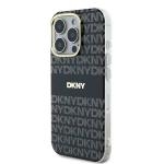 Carcasa DKNY Repeat Texture Pattern With Stripe compatibila cu iPhone 16 Pro, Negru 3 - lerato.ro