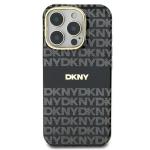 Carcasa DKNY Repeat Texture Pattern With Stripe compatibila cu iPhone 16 Pro, Negru 2 - lerato.ro