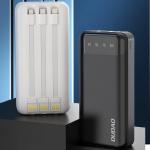 Baterie externa portabila Dudao K6Pro Plus, 20000 mAh, 2x USB, USB-C, Lightning, MicroUSB, Cabluri integrate, Alb 4 - lerato.ro