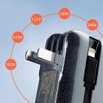 Baterie externa portabila Dudao K25, 10000 mAh, USB/USB-C, Cabluri USB-C si Lightning integrate, Gri 9 - lerato.ro