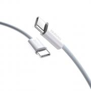 Cablu pentru incarcare si transfer de date Dudao L6C, 2x USB-C, 30W, 2m, Albastru deschis