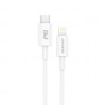 Cablu pentru incarcare si transfer de date Dudao L6X, USB-C/Lightning, 20W, 1m, Alb 2 - lerato.ro