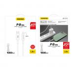 Cablu pentru incarcare si transfer de date Dudao L6X, USB-C/Lightning, 20W, 1m, Alb 3 - lerato.ro